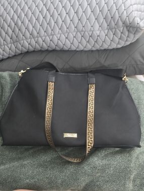 Versace Fragances Black Tote Bag Medusa Greek